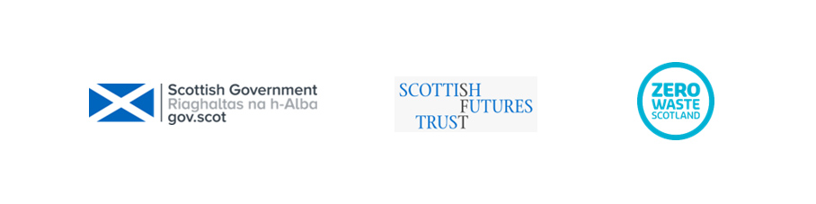 Logos of Scottish Government, Scottish Futures Trust and Zero Waste Scotland