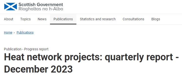 Heat Networks projects: quarterly report Dec 23